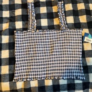 Blue and white top